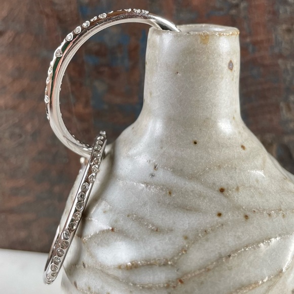 Swarovski Crystal and Silver Hoop Earrings - Picture 5 of 6